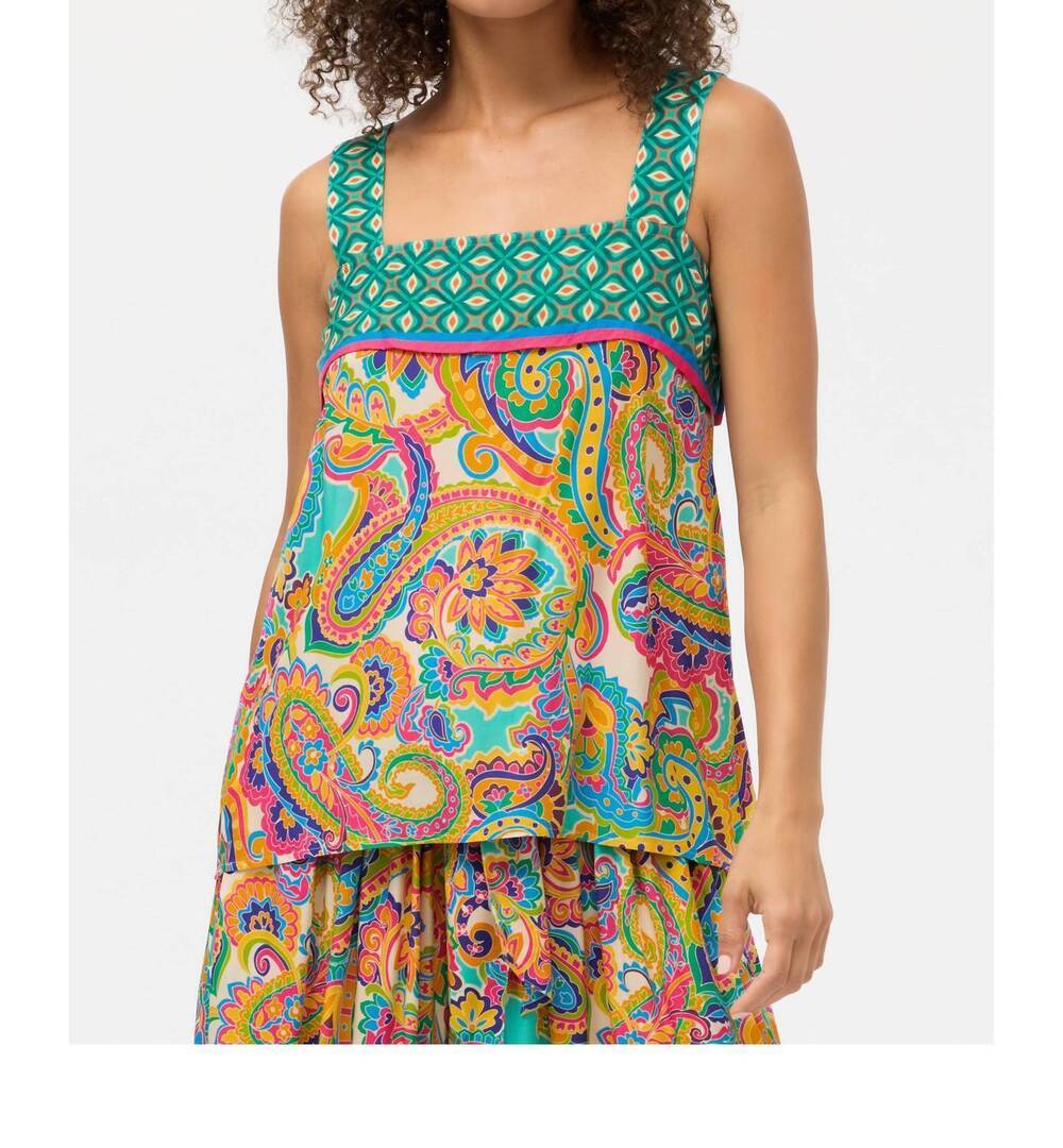 NEW JOHNNY WAS paisley cami top in cristata